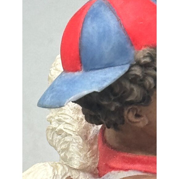 Boy Angel Figurine With Teddy Bear & Baseball Bat Hand-Painted Resin 5.5" Tall C - Picture 4 of 9